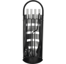 Kamingarnitur mit Halter aus Stahl