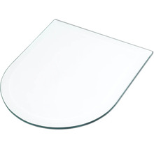 Glasablage mit abgerundeter Vorderseite