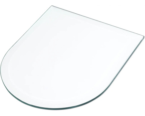 Glasablage mit abgerundeter Vorderseite