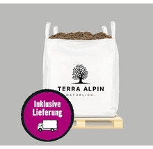 Big Bag mit Pflanzerde auf Palette mit Terra Alpin Logo und inklusive Lieferung