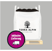 Big Bag Pflanzerde mit Terra Alpin Logo auf einer Holzpalette