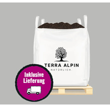 Big Bag Erde auf Palette mit Terra Alpin Logo und inklusive Lieferung