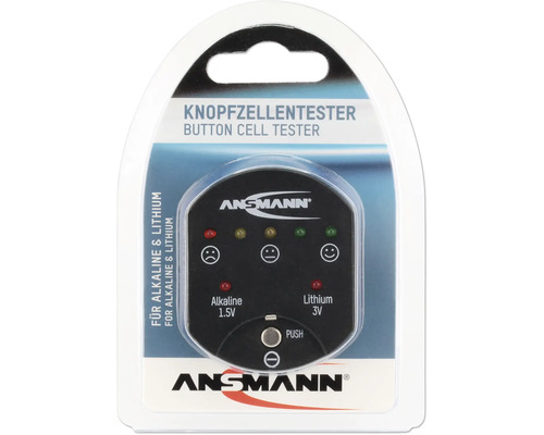 Knopfzellentester Batterietester Ansmann für Alkaline & Lithium schwarz