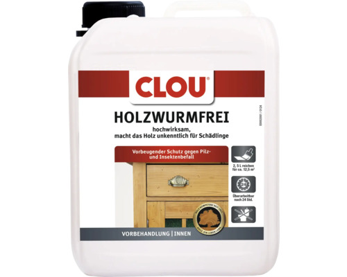 Clou Holzwurmfrei Holzschutzmittel für den Innenbereich