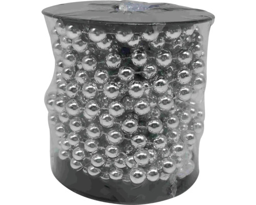 Weihnachtsbaumgirlande Lafiora Kunststoff L 6 m silber Girlande mit silberfarbenen Kugeln im Paket