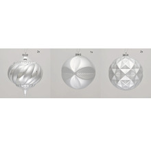 Weihnachtsbaumkugeln Set mit verschiedenen Designs, 5 Stück