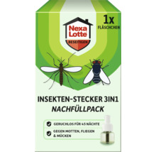 Insektenstecker 3in1 Nachfüllpack von Nexa Lotte zur Bekämpfung von Motten, Fliegen und Mücken, geruchlos für 45 Nächte.