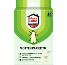 Nexa Lotte Mottenpapier zur Bekämpfung von Kleidermotten, deren Larven und Eier, mit dreimonatiger Langzeitwirkung und ohne Duftstoffe, 2 Stück