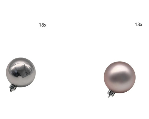 Weihnachtsbaumkugeln Lafiora Kunststoff Ø 6 cm pink 36 Stück Achtzehn Christbaumkugeln aus Kunststoff