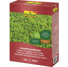 FloraSelf Langzeitrasendünger für bis zu 100 Quadratmeter Fläche im 4 Kilogramm Sack