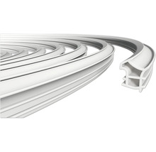 Weißes Dichtungsprofil im Querschnitt