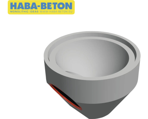 HABA-Beton Logo. Betonelement mit Aussparung.