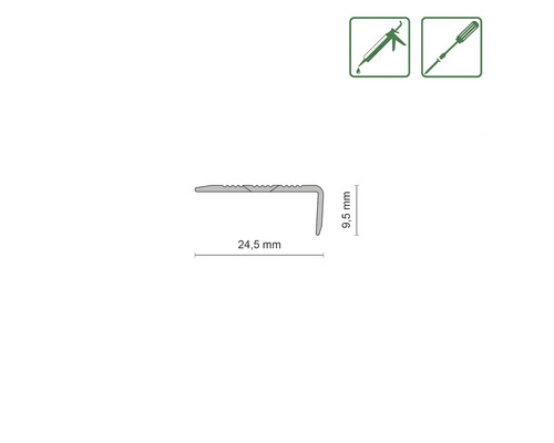 Profil mit Maßen 24,5 mm und 9,5 mm