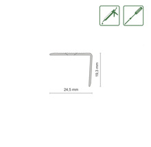 Profil mit Abmessungen 24,5 mm und 19,3 mm, Montage mit Kleber oder Schrauben