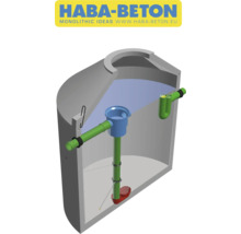 HABA-BETON Betonschacht mit Rohrleitungen und Pumpe