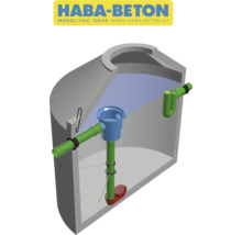 HABA-BETON Schacht mit Pumpe und Rohren