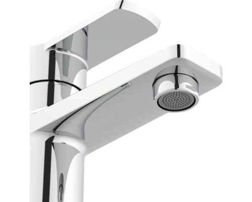 Waschtischarmatur aus Metall, glänzend