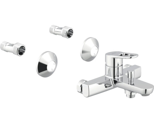 Wannenarmatur mit S-Anschlüssen und Rosetten