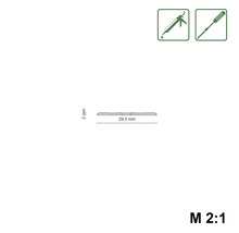 Profilleiste mit Maßen 2 mm und 29,5 mm