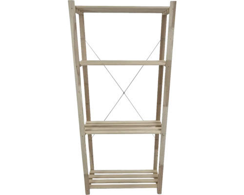 Holzregal mit drei Ebenen zur Aufbewahrung und Präsentation