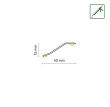 Profilleiste mit den Maßen 15 mm Höhe und 40 mm Breite