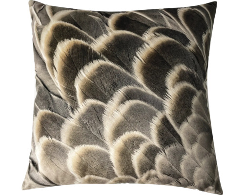 Quadratisches Zierkissen mit Federdesign