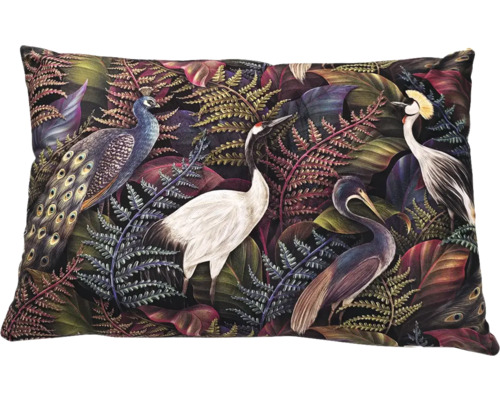 Dekokissen mit Vogel und Pflanzen Muster
