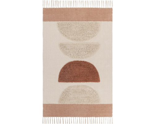 Teppich mit geometrischem Muster und Fransen