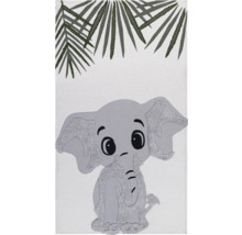 Teppich mit Elefantenmotiv und Palmenblättern