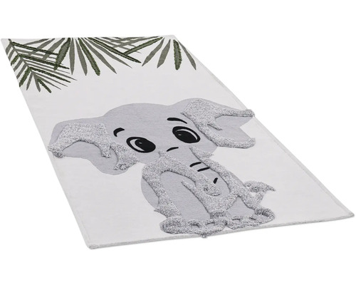 Teppich mit Elefantenmotiv und Pflanzenmuster