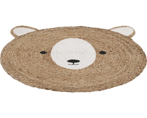 Bärengesicht Teppich aus Jute