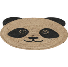 Runder Teppich im Panda Design aus Naturfaser