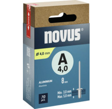 Novus Blindnieten 4,0 mm, 70 Stück, Aluminium