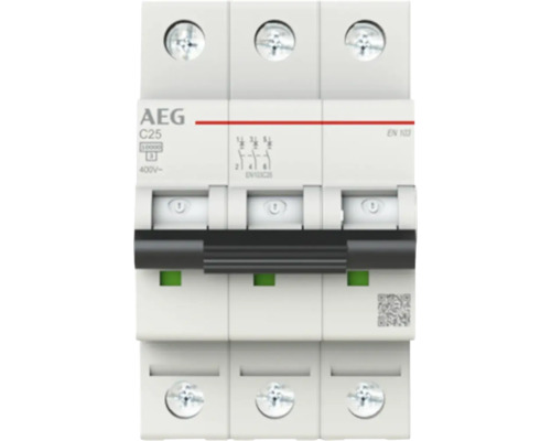Leitungsschutzschalter AEG C 3-polig 25 A 400 V 1 Stück AEG Leitungsschutzschalter C25, dreipolig
