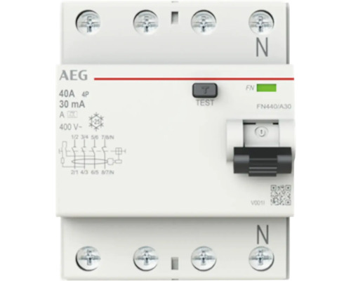FI-Schalter/Leitungsschutzschalter AEG A 40 A 4-polig 440 V 1 Stück AEG Fehlerstromschutzschalter 40A, 4-polig, 30mA