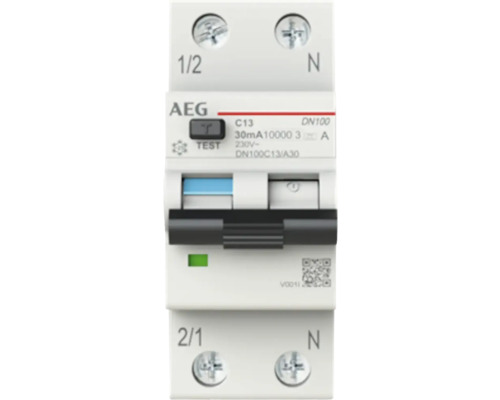 FI-Schalter/Leitungsschutzschalter AEG C13 1-polig mit Neutralleiter 1 Stück AEG Fehlerstromschutzschalter