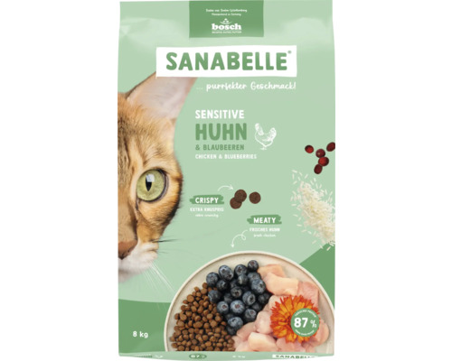 Sanabelle Sensitive Huhn und Blaubeeren Katzenfutter 8 kg