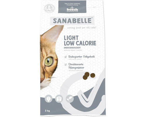 Katzenfutter trocken Sanabelle Light Low Calorie 2 kg, Lightfutter, energiereduzierte Vollnahrung für übergewichtige und bewegungsarme Katzen Sanabelle Light Trockenfutter für Katzen, 2 kg