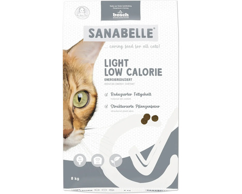 Katzenfutter trocken Sanabelle Light Low Calorie 8 kg, Lightfutter, energiereduzierte Vollnahrung für übergewichtige und bewegungsarme Katzen Sanabelle Light Low Calorie Trockenfutter für Katzen, 8 Kilogramm Packung