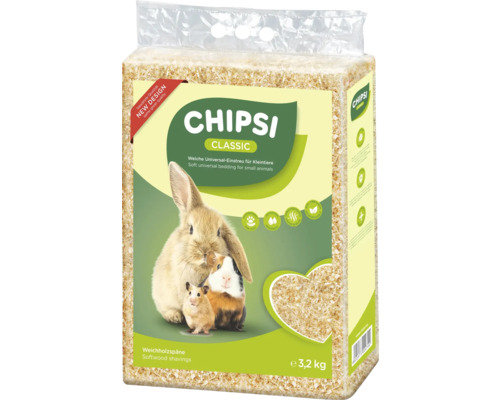 Heimtierstreu Chipsi, 60 Liter Chipsi Classic Kleintierstreu aus Weichholzspänen, 3,2 kg