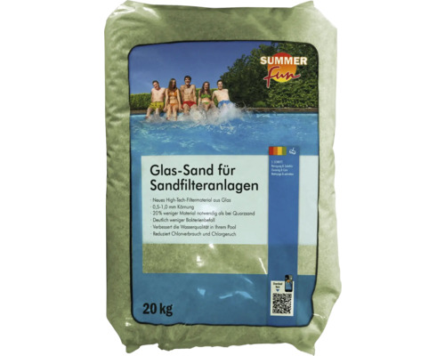 Glassand für Sandfilteranlage 0,5-1 mm 20 kg Glas Sand für Sandfilteranlagen im 20 Kilogramm Sack
