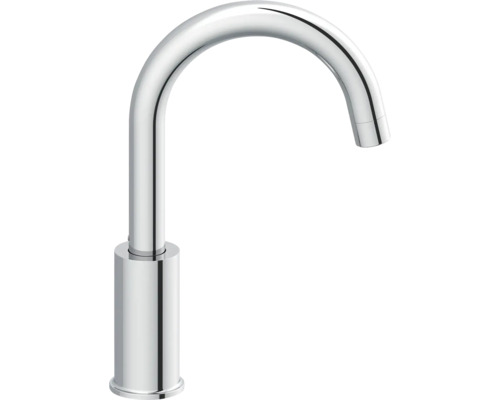 Wasserhahn aus Metall mit gebogenem Auslauf