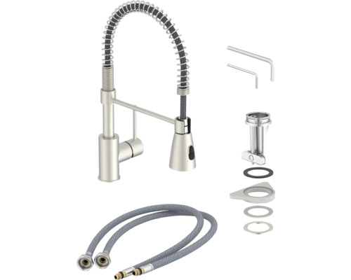 Küchenarmatur mit Brausefunktion und Zubehör