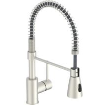 Küchenarmatur mit Spiralfederhals und Auslauf