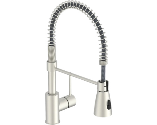 Küchenarmatur mit Spiralfederhals und Auslauf