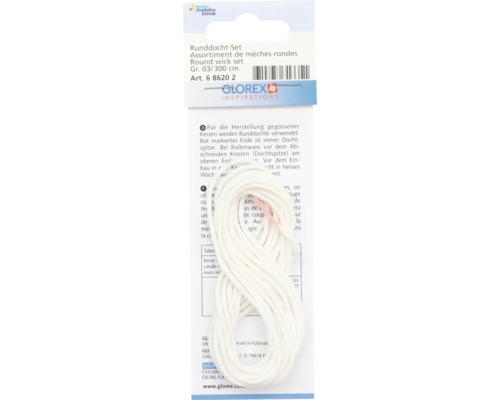 Runddocht Set, geeignet für die Kerzenherstellung
