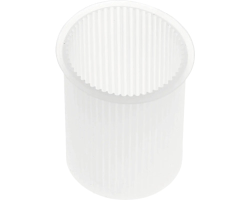 Weißer Lampenschirm aus Kunststoff mit gerippter Oberfläche