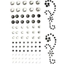 Aufkleber mit Strasssteinen in verschiedenen Größen und Formen