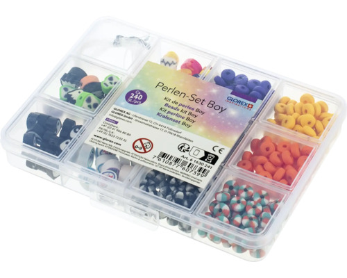 Perlen-Set Boy von Glorex in Sortierbox mit verschiedenen Perlen