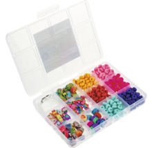 Sortierbox mit diversen bunten Perlen